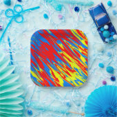 スプレー絵を描レッドイエローブルー ペーパープレート (パーティー)