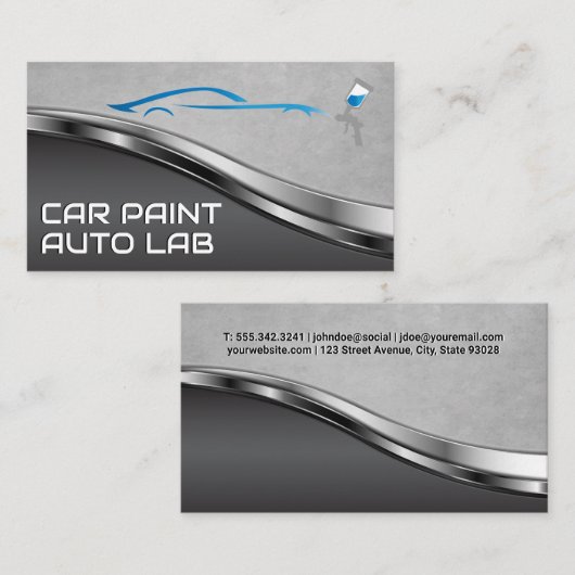 スプレー絵を描ロゴ | 自動体車庫 名刺 (正面/裏面)