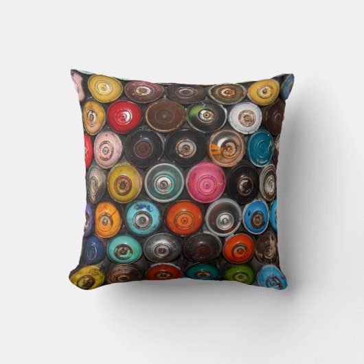 スプレー絵を描缶、グラフィティ、 クッション (正面)