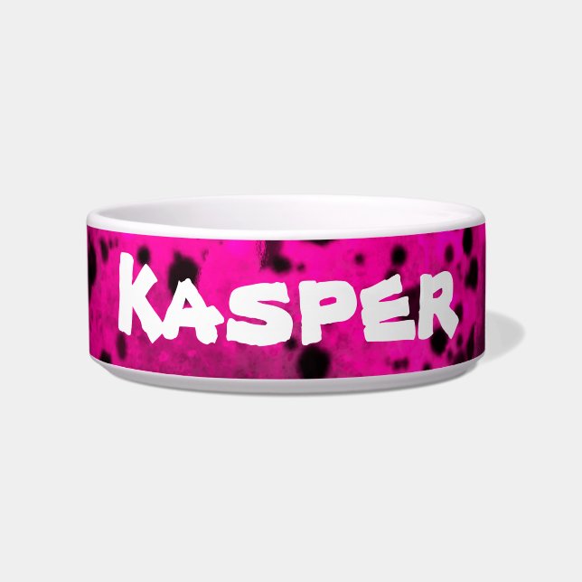 スプレー絵を描（ばちゃばちゃ）跳ねる効果セラミックペットボウル ボウル (正面)