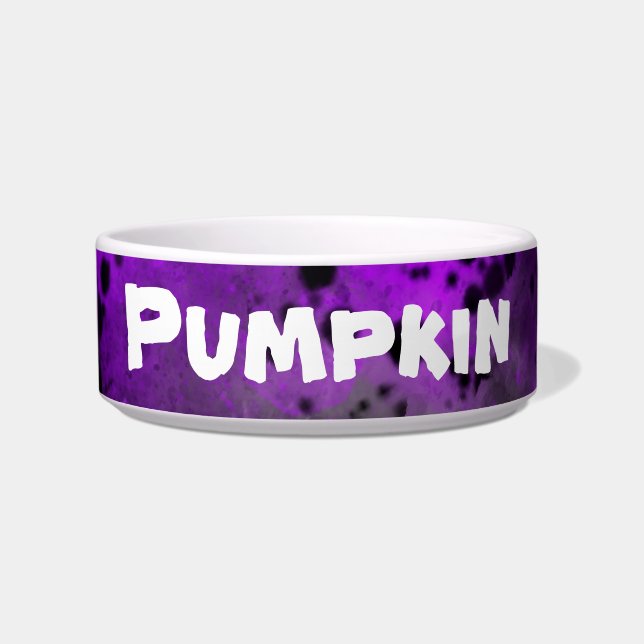 スプレー絵を描（ばちゃばちゃ）跳ねる効果セラミックペットボウル ボウル (正面)