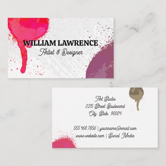 スプレー絵を描 |芸術的 | 名刺 (正面/裏面)