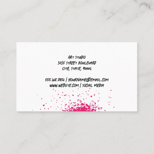 スプレー絵を描 |黒のパターン 名刺 (裏面)