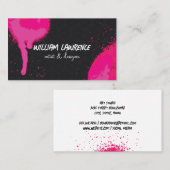 スプレー絵を描 |黒のパターン 名刺 (正面/裏面)