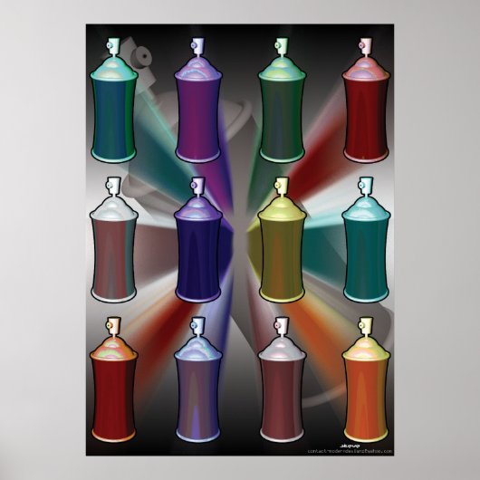 スプレー缶ポップ・アートのアート ポスター (正面)