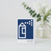 スプレー缶 – ダークブルーの上に白00255e 名刺 (スタンド正面)