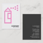 スプレー缶 – ピンク色の白 名刺 (正面/裏面)