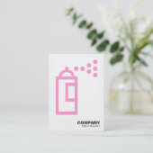 スプレー缶 – ピンク色の白 名刺 (スタンド正面)