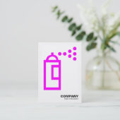 スプレー缶 – マゼンタオンホワイト 名刺 (スタンド正面)