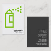 スプレー缶 – 火星の緑の上の白 名刺 (正面/裏面)