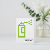 スプレー缶 – 火星の緑の上の白 名刺 (スタンド正面)