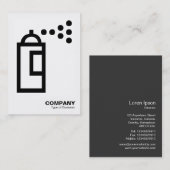 スプレー缶 – 白に黒(卵殻) 名刺 (正面/裏面)