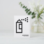 スプレー缶 – 白に黒(卵殻) 名刺 (スタンド正面)