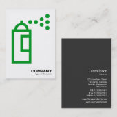 スプレー缶 – 草の緑（白） 名刺 (正面/裏面)