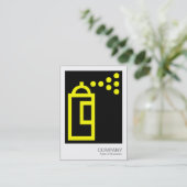 スプレー缶 – 黒い場合は黄色 名刺 (スタンド正面)