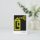 スプレー缶 – 黒い場合は黄色 名刺 (スタンド正面)