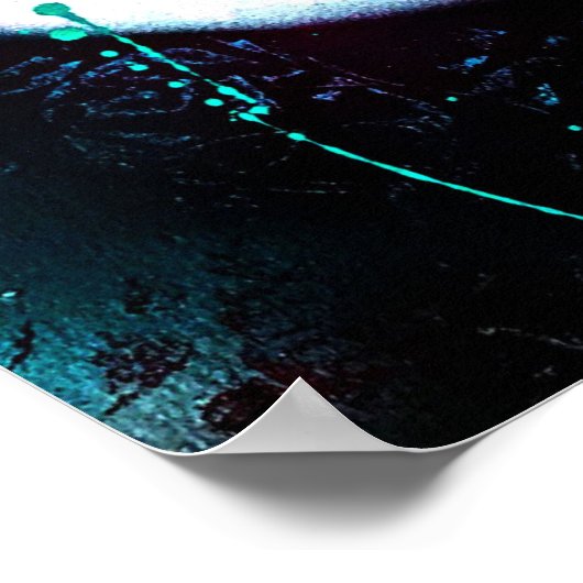 スプレー色彩の鮮やかピースサイン ポスター (角)