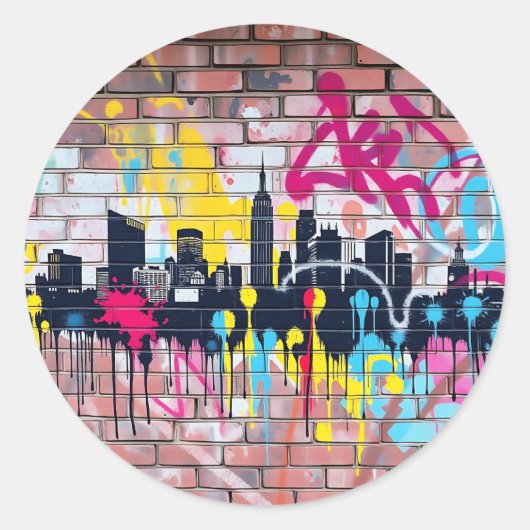 スプレー鮮やかシ絵を描ティスカイライン ラウンドシール (正面)