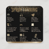 スプレーTanアフターケアの手順のヒント スクエア名刺 (裏面)