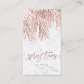 スプレーtansスクリプトバラ金ゴールドヤシの木の葉の大理石 名刺 (正面)