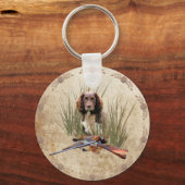 スプロケットスパニエル犬タペストリーポスタートリプチアクリル キーホルダー (正面)