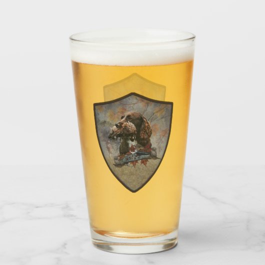 スプロケットスパニエル犬、ガンドッグアートガラス タンブラーグラス (ドリンク裏面)