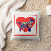 スプロッカースパニエル犬ドッグ赤いハートマザーズデイ クッション (ブランケット)