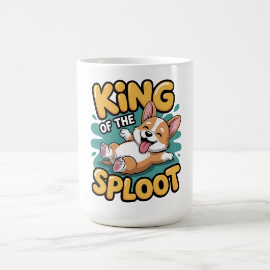 スプロート王様 笑える犬の寝そべりポーズ ギフト コーヒーマグカップ (中央)