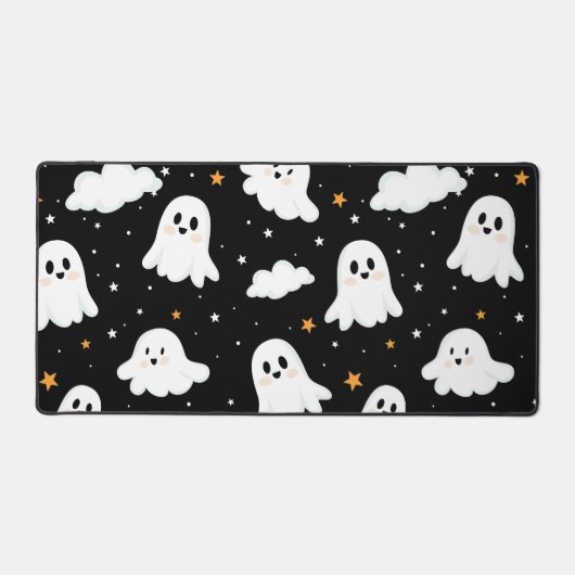 スプーキーかわいいハロウィンガーゴイル雲星空 デスクマット (正面)