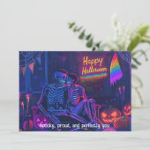 🌈🎃スプーキーでプライドに満ちたあなたにぴったりのLGBTカード 招待状 (スタンド正面)