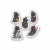 スプーキーなマントを着たモンスターのハロウィンルーム装飾 シール (正面)
