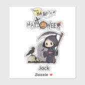 スプーキーな死神の墓場カラス ゴシックハロウィン シール (シート)