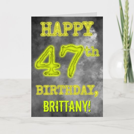 スプーキーな輝くオーラの見た目で"HAPPY 47th BIRTHDAY" カード (正面)