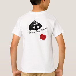 スプーキーな黒のシルエット・ウィッチとパンプキン Tシャツ