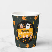 スプーキーな1歳のハロウィンお誕生日おめでとう 紙コップ (正面)
