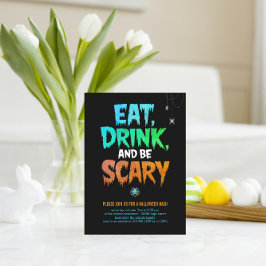 スプーキーな「食べ飲んでハロウィンを怖がろう」ハロウィンパーティー ポストカード