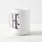 スプーキーなHの文字メンズ コーヒーマグカップ (正面左)