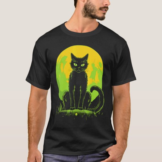スプーキーキャットハロウィン Tシャツ (正面)