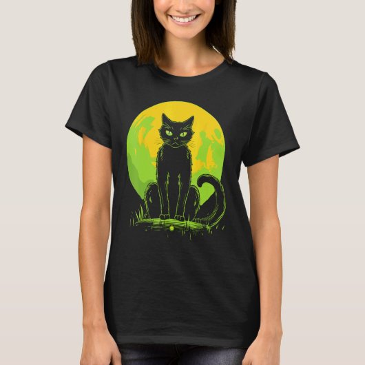 スプーキーキャットハロウィン Tシャツ (正面)