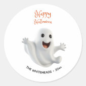 スプーキーキュートゴーストハロウィン ラウンドシール (正面)