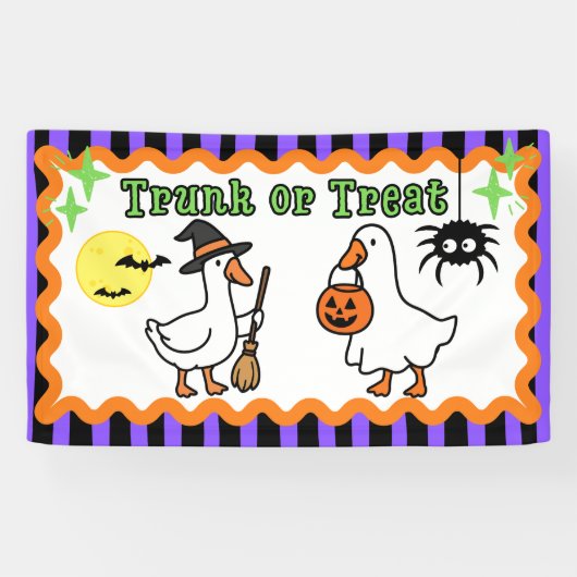 スプーキーグース ハロウィン トランクオアトリート バナーのサイン 横断幕 (横)