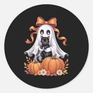 スプーキーゴースト ブラックキャット フローラル ハロウィン ラウンドシール