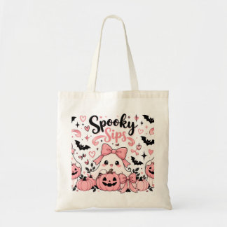 スプーキーシップス ピンクコケット ハロウィーン ゴースト リボン トートバッグ