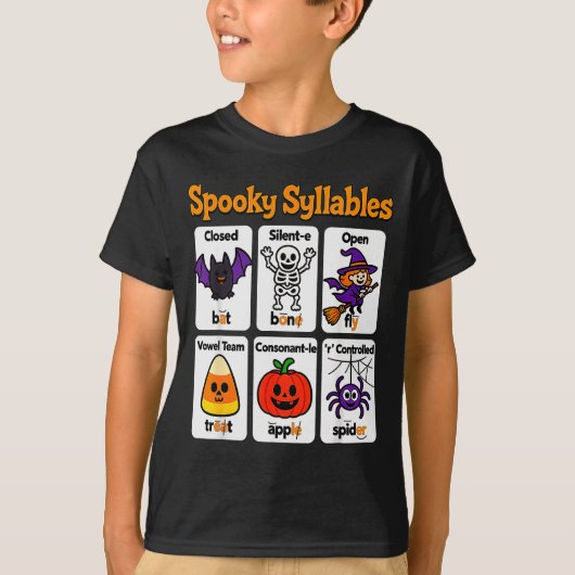 スプーキーシラブル先生の服装 ハロウィーン教室 L Tシャツ (正面)
