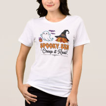 スプーキーシーズンの幽霊 - かわいいハロウィンの雰囲気Tシャツ