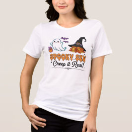 スプーキーシーズンの幽霊 - かわいいハロウィンの雰囲気Tシャツ トライブレンドTシャツ