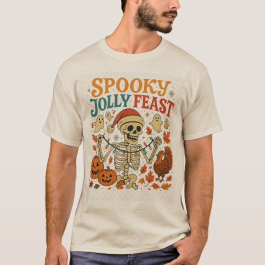スプーキージョリー祭りスケルトン Tシャツ (正面)