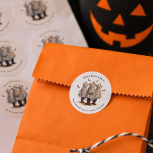 スプーキー ウエスタン カウボーイ ゴースト ハロウィン ラウンドシール
