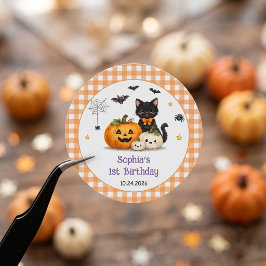 スプーキー カワイイ ハロウィン バースデーパーティー ラウンドシール