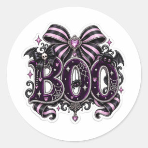 スプーキー カワイイ "BOO" ハロウィン ラウンドシール